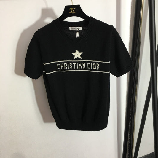 DIOR 26S SHORT-SLEEVE WOOL-BLEND SWEATER 1085