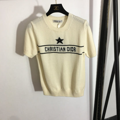 DIOR 26S SHORT-SLEEVE WOOL-BLEND SWEATER 1083
