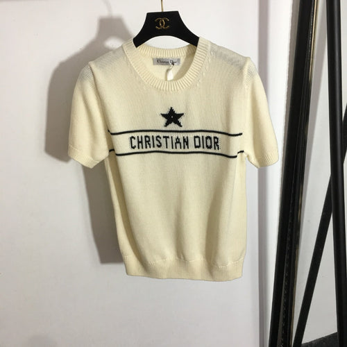 DIOR 26S SHORT-SLEEVE WOOL-BLEND SWEATER 1083