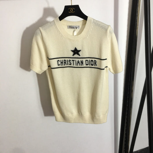 DIOR 26S SHORT-SLEEVE WOOL-BLEND SWEATER 1083