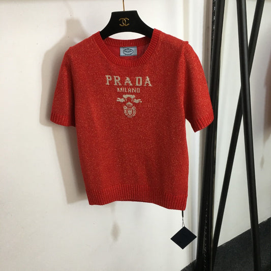 PRADA 25S SHORT-SLEEVE SWEATER 277