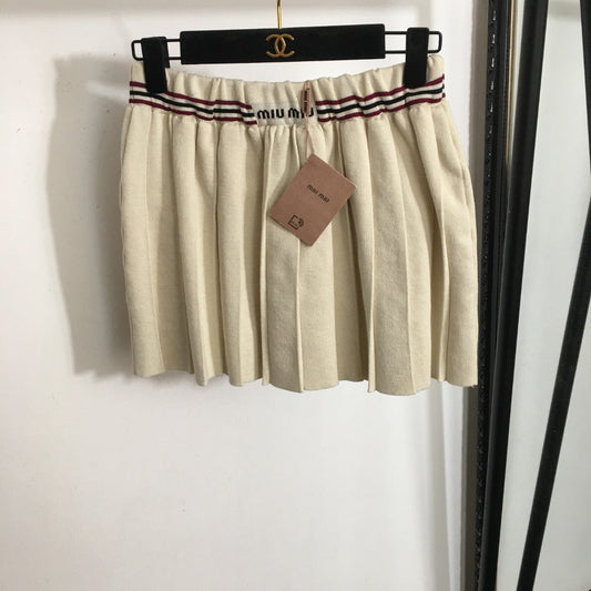 MIUMIU 26S KNITTED MINI PLEATED SKIRT 890